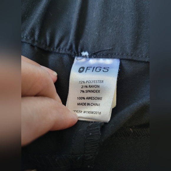 Figs Scrub Ankle Zip Pants in Black Size XL Style W19SW2016 - Picture 6 of 12